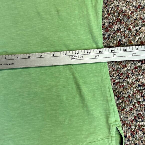 Boden Light Lime Green V-Neck Eyelet Lace Short Cap Sleeve T-Shirt Size S - Picture 14 of 15